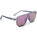 OPTIC NERVE Unisex Montrose Matte Crystal Gray Driftwood Frame with Polarized Brown Lens Purple Mirror Sunglasses (22771) - Optic Nerve