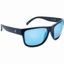 OPTIC NERVE Kingfish Matte Black Sunglasses with Hydroglare Polarized Smoke Lens Ice Blue Mirror (22877) - Optic Nerve