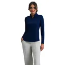 IBKUL Women's Solid Long Sleeve Mock Neck Top (80000) - Ibkul
