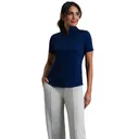 IBKUL Women's Short Sleeve Zip Mock Neck (87000) - Ibkul