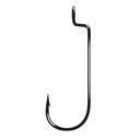 GAMAKATSU Worm Offset Shank Round Bend NS Black Hooks, 25-Pack - Gamakatsu