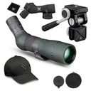 VORTEX Razor HD 22-48x65 Angled Spotting Scope w/ Pro Car Window Mount & Men's Flexfit Cap - Vortex Optics