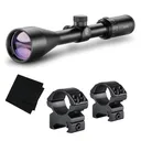 HAWKE Vantage 4-12x50 30/30 Duplex Reticle Riflescope w/ Match Mount 1in Medium Weaver Scope Rings and GRITR Microfibre (14150+22113+GRIT-MF) - Hawke