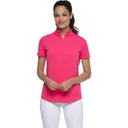 IBKUL Women's Short Sleeve Zip Mock Neck (87000) - Ibkul