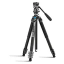 SIRUI L-Series One-Hand Control Mini Flip Lock Carbon Fiber Video Tripod Kit (L-224FL+KV-5) - Sirui