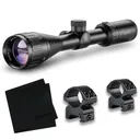 HAWKE Vantage 3-9x40 AO Mil Dot Reticle Riflescope w/ Match Mount 1in Medium Weaver Scope Rings and GRITR Microfibre (14123+22113+GRIT-MF) - Hawke