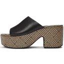 FITFLOP Platfforms Graphic-Weave Leather Heeled Slides (A5N) - Fitflop