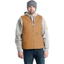 BERNE Men's Heartland Sherpa-Lined Washed Duck V-Neck Vest (VW531) - Berne