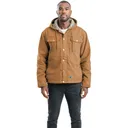 BERNE Men's Vintage Washed Sherpa-Lined Brown Hooded Jacket (HJ57BD) - Berne