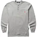 WOLVERINE Men's Built Light FR Henley Long Sleeve Work Shirt Traditional Fit (W1212410) - Wolverine Apparel