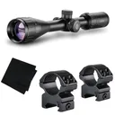 HAWKE Vantage IR 4-12x40 AO Rimfire .17HMR Reticle Riflescope with Match Mount 1in Medium Weaver Scope Rings and GRITR Microfibre (14241+22113+GRIT-MF) - Hawke