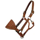 PROFESSIONAL'S CHOICE Chocolate Floral Roughout Bronc Halter (3PLBH-CFR) - Professional's Choice