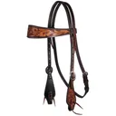 PROFESSIONAL'S CHOICE Prairie Flower Natural/Chocolate Horse Browband Headstall (3P4031) - Professional's Choice