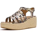 FITFLOP Women's Platfform Snake Espadrille Fisherman Hazy Taupe/Black Sandals (A9J-E37) - Fitflop