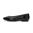 FITFLOP Women's Delicato Bow Textured Patent-Leather Ballet Flats (A0K) - Fitflop