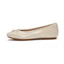 FITFLOP Women's Delicato Bow Textured Patent-Leather Ballet Flats (A0K) - Fitflop