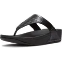 FITFLOP Women's Lulu Crocodile Toe-Post All Black Sandals (A9S-090) - Fitflop