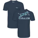 DRAKE Men's Leaping Lab Old School Night Sky Navy Heather T-Shirt (DT9843-NSN) - Drake