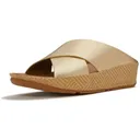 FITFLOP Lulu Lux Graphic-Weave Leather Cross Slides (A4P) - Fitflop