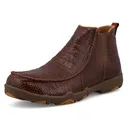 TWISTED X Men's 6in Chelsea UltraLite X Driving Moc Brown Caiman Print Casual Shoes (MDMU010) - Twisted X
