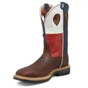 TWISTED X Men's 12in Western Steel Toe Brown/Texas Flag Work Boots (MLCS017) - Twisted X
