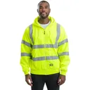 BERNE Men's Hi Vis Class 3 Yellow Thermal-Lined Hooded Sweatshirt (HVF021YW) - Berne