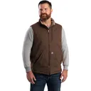 BERNE Men's Heartland Sherpa-Lined Washed Duck Vest (V818) - Berne