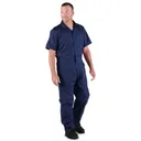 BERNE Men's Heritage Short Sleeve Poplin Navy Coverall (P700NV) - Berne