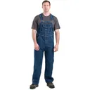 BERNE Men's Heritage Unlined Washed Denim Bib Stone Wash Dark Overall (B910SWD) - Berne