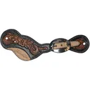 PROFESSIONAL'S CHOICE Black Floral Roughout M Ladies Spur Straps (3P9020BLA-M) - Professional's Choice