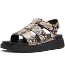 FITFLOP Women's Gen-FF Snake Hazy Taupe/Black Fisherman Sandals (ABF-E37) - Fitflop