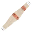 CLASSIC EQUINE 100% Mohair 27 Strand Natural Roper Cinch with Leather Center (CRC100N) - Classic Equine