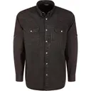 DRAKE Men's Cinco Ranch Western Solid Acid Wash Long Sleeve Shirt (DS2234) - Drake