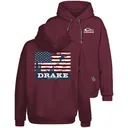 DRAKE Men's Americana Scenic Graphic Windsor Wine Hoodie (DS1659) - Drake