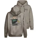 DRAKE Men's Back Cap Mallard Graphic Island Fossil Light Heather Hoodie (DS1654) - Drake