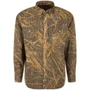 DRAKE Men's Cinco Ranch Western Solid Acid Wash Long Sleeve Shirt (DS2234) - Drake