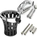 CIRO GEN 2 Chrome Big Ass Drink Holder/Chrome Perch Mount with Extended Bolt and Spacer Kit (55810+56110) - Ciro