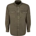DRAKE Men's Cinco Ranch Western Solid Acid Wash Long Sleeve Shirt (DS2234) - Drake