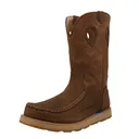 TWISTED X Men's 11" Work Pull On Wedge Sole Brunette/Pecan Boots (MCBX001) - Twisted X