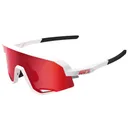 100% Slendale Matte White/HiPER Red Multilayer Mirror Lens Sunglasses (60057-00004) - 100%