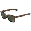 100% Erba Gloss Havana/Grey Green Lens Sunglasses (60061-00001) - 100%