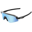 100% Slendale Youth Matte Black/HiPER Blue Multilayer Mirror Lens Sunglasses (60066-00002) - 100%
