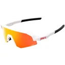 100% Slendale Youth Matte White/HiPER Red Multilayer Mirror Lens Sunglasses (60066-00004) - 100%