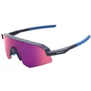 100% Slendale Youth Satin Storm Metallic/Purple Mirror Lens Sunglasses (60066-10006) - 100%