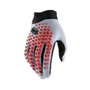 100% Geomatic Gray/Racer Red Motocross Gloves (10026) - 100%