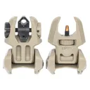 Meprolight Self-Illuminated 4 Dot Flip Up Iron Sights - Green Tritium with Orange Outline Front and Green Rear - FDE - Meprolight