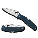 Spyderco Endura 4 3.8" Folding Knife Seratted  - Satin Blue Grip - Spyderco
