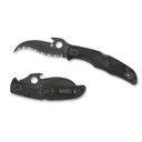 Spyderco Matriarch 2 FRN Emerson Serrated Wave Folding Knife - Black/Black - Spyderco