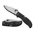 Spyderco Strech 2 XL 3.92" Half Serrated Folding Knife - Stainless / Black FRN - Spyderco