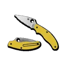 Spyderco UK Penknife Salt Plain Edge Folding Knife - Yellow - Spyderco
